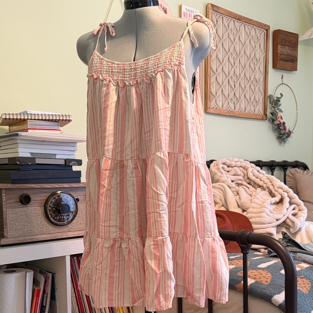 Rhythm Pink Striped Dress